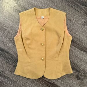 Vintage Tan Vest with Gold Buttons